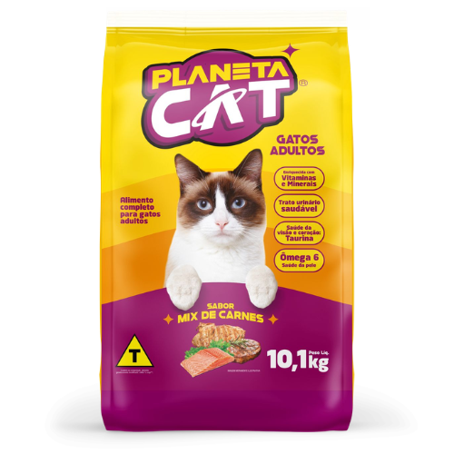 Ração Planeta Cat Gatos Adultos Sabor Mix de Carnes - 10,1 KG