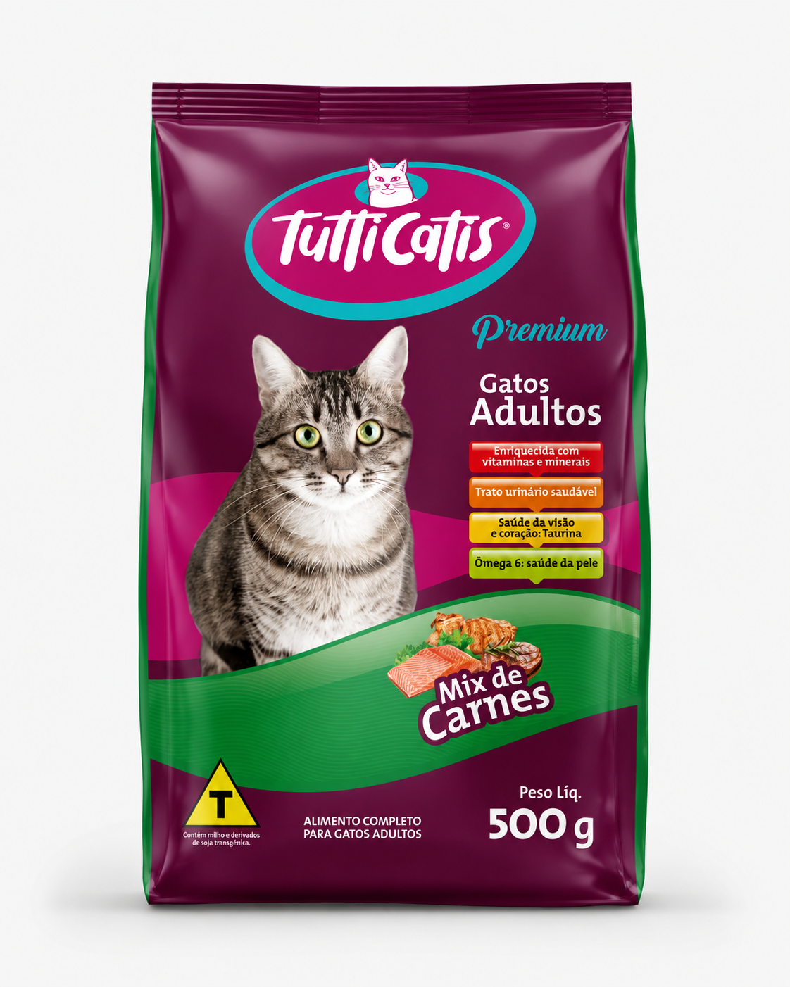 Ração Tutticatis Premium Gatos Adultos - Mix de Carnes