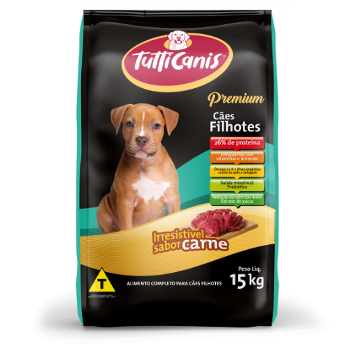 Ração TuttiCanis Premium Cães Filhotes - Carne 15 kg