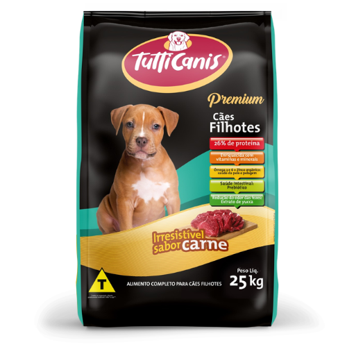 Ração TuttiCanis Premium Cães Filhotes - Carne 15 kg